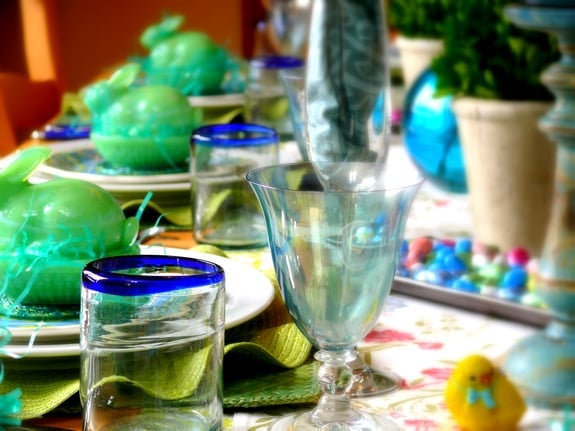 Easter Table Setting  Glassware
