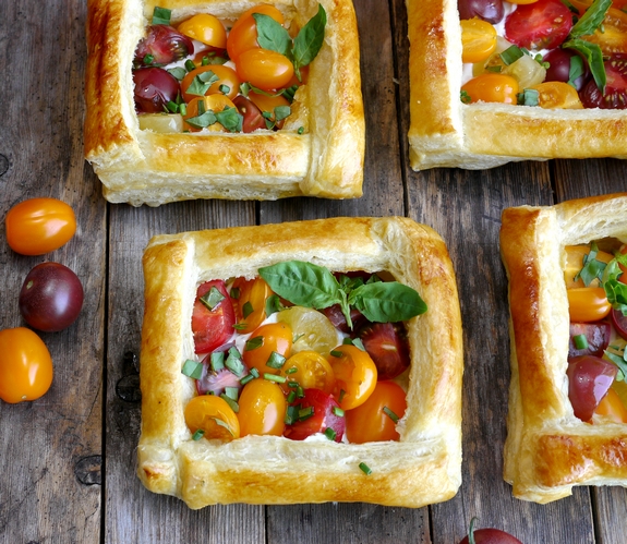 Puff Pastry Tomato Tarts perfect appetizer or side dish