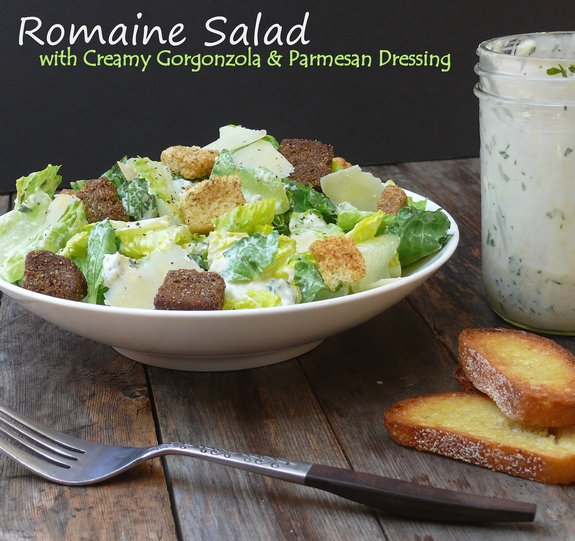 Romaine Salad with Creamy Gorgonzola and Parmesan Dressing easy to make