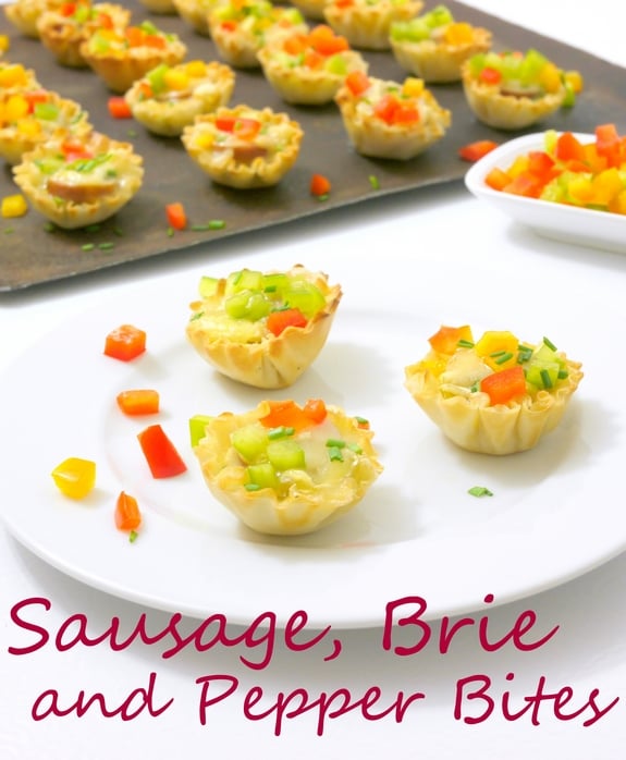 Sausage Brie and Pepper Bites yummy bites for a party