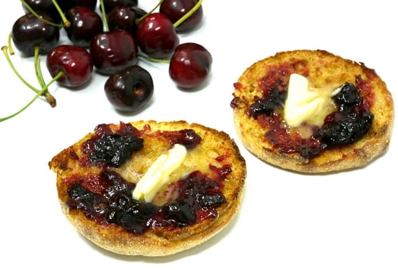 Sweet Cherry Jam with FreshTECH with butter and toast