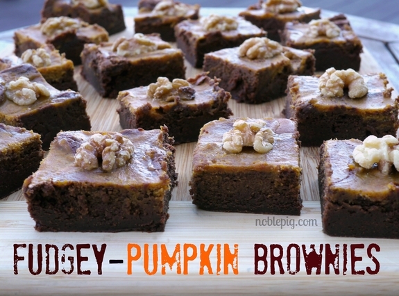 Fudgey Pumpkin Brownies