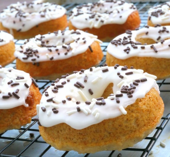 Apple Pie Spiced Doughnuts with Sour Cream Icing in love with these