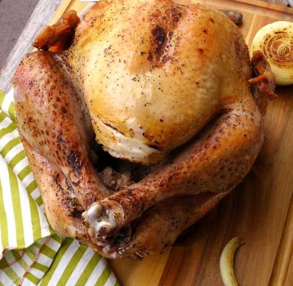 Salt and Pepper Turkey made in an Electric Outdoor Roaster a quick and easy process