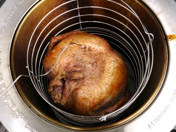 Salt and Pepper Turkey made in an electric roaster cooked