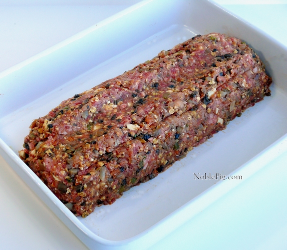 Noble Pigs Skinnier Meatloaf with Tangy Smokey Glaze before cooking