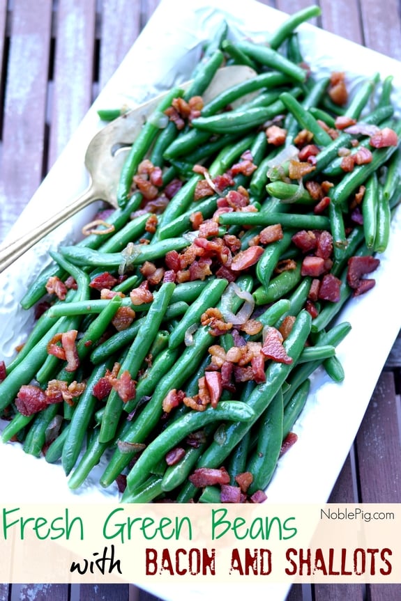 Fresh Green Beans with Bacon and Shallots from Noble Pig