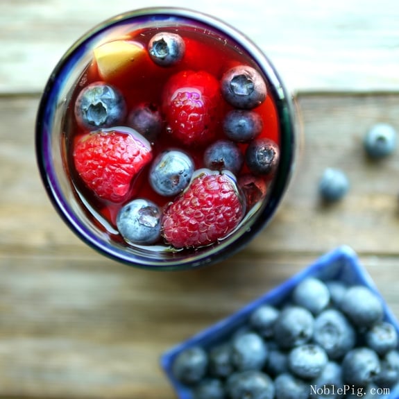 Red White and Blue Sangria from Noble Pig the glass