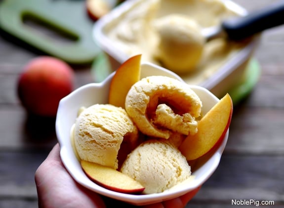 Fresh Peach and Cinnamon Ice Cream from Noble Pig    