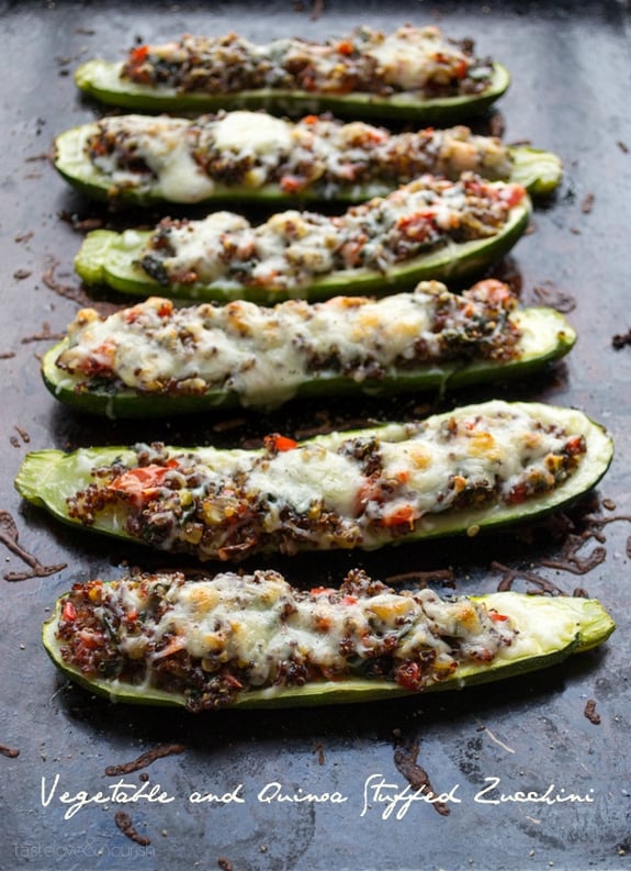 Vegetable and Quinoa Stuffed Zucchini text