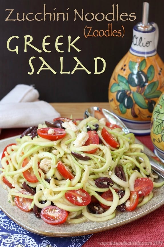 Zucchini Noodles Zoodles Greek Salad 1 title