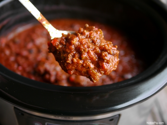 Slow Cooker Red Chili from Noble Pig