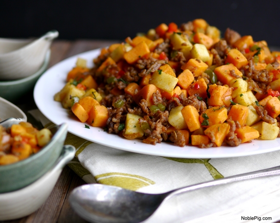 Sausage and Sweet Potato Hash from Noble Pig Food Blog 1