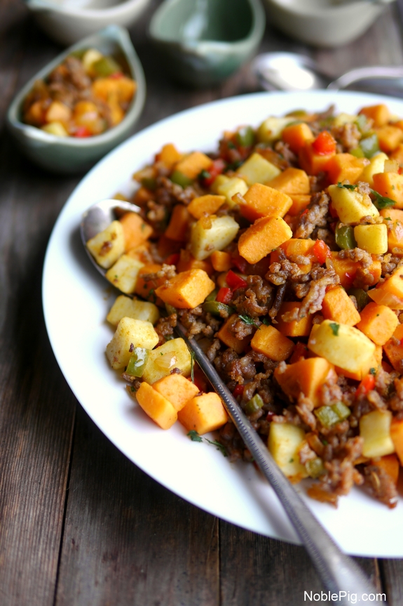 Sausage and Sweet Potato Hash from Noble Pig Food Blog