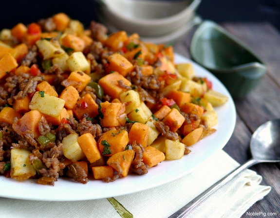 Sausage and Sweet Potato Hash Perfect for dinner or breakfast from Noble