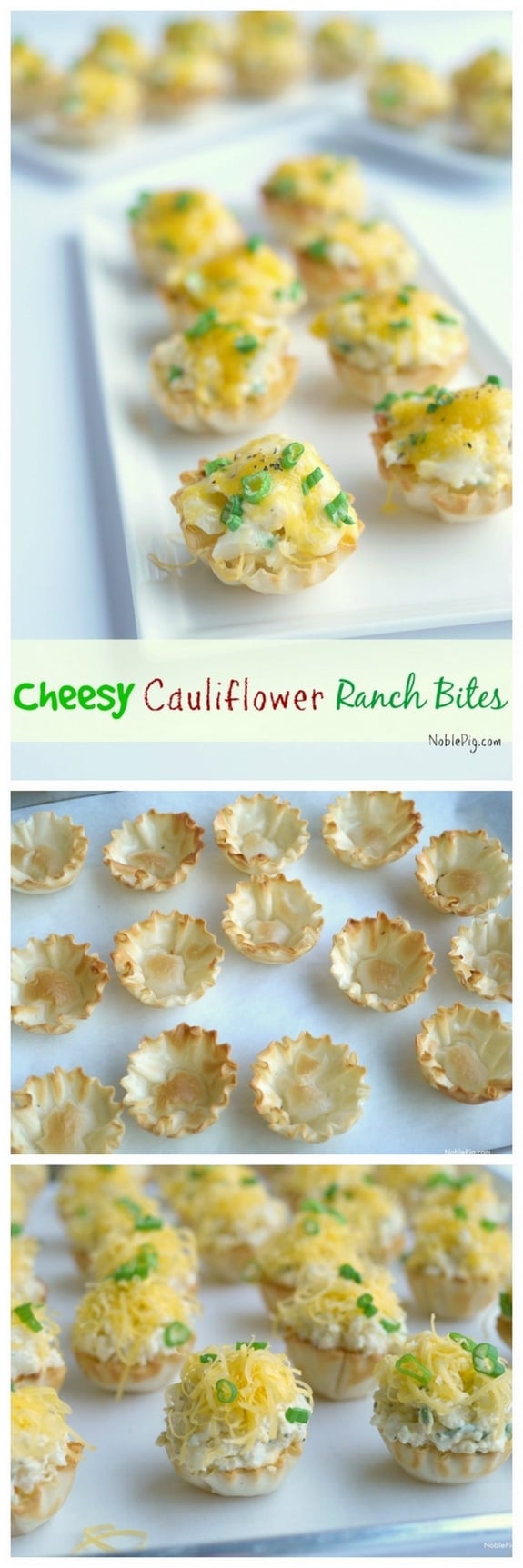 Cheesy Cauliflower Ranch Bites from Noble Pig Oregon Pinterest Collage