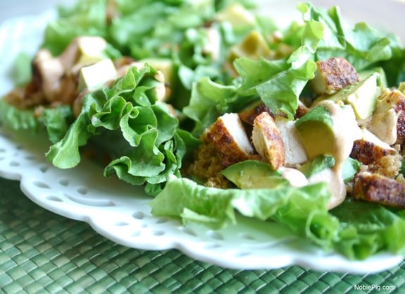 Southwest Chicken Avocado and Quinoa Lettuce Wraps gorgeous meal  Copy