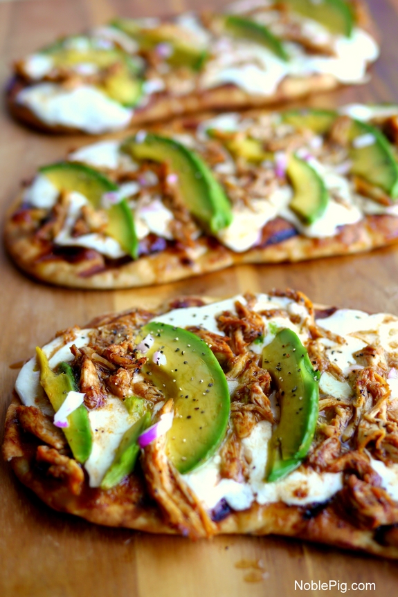 Grilled Avocado Barbecue Chicken Naan Pizza a delicious meal anytime