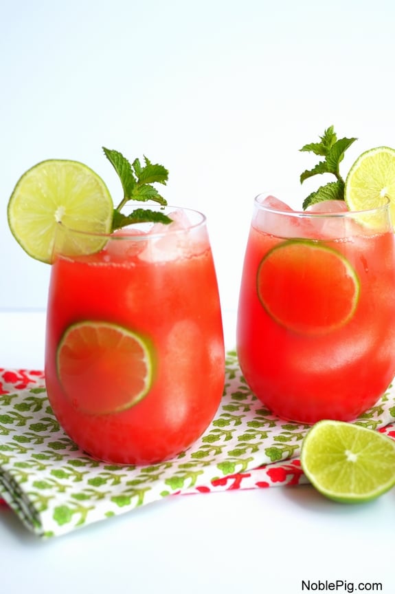 Watermelon Banana Rum Coolers a perfect summertime cocktail