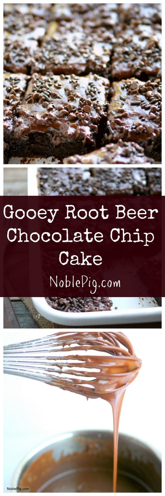 Gooey Root Beer Chocolate Chip Cake from NoblePig