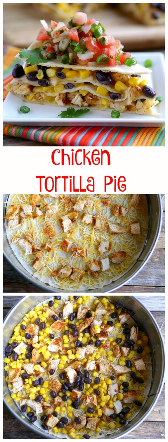 Chicken Tortilla Pie made in layers in a Springform Pan