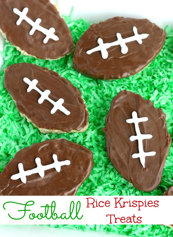 Football Inspired Rice Krispies Treats are an easy and festive dessert to whip up for game day
