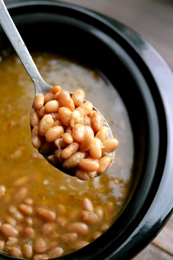Slow Cooker Mexican Beans are the perfect side dish to any meal 