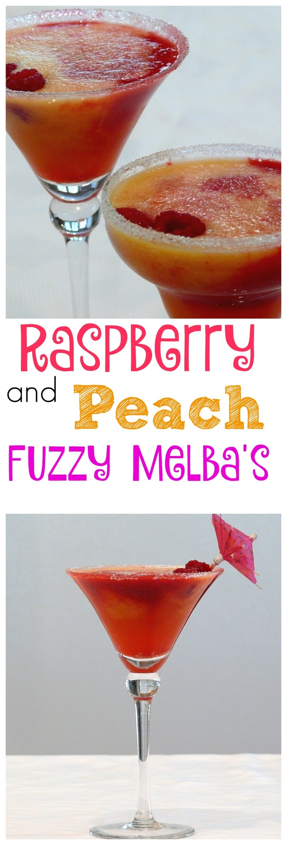 Raspberry and Peach Fuzzy Melbas