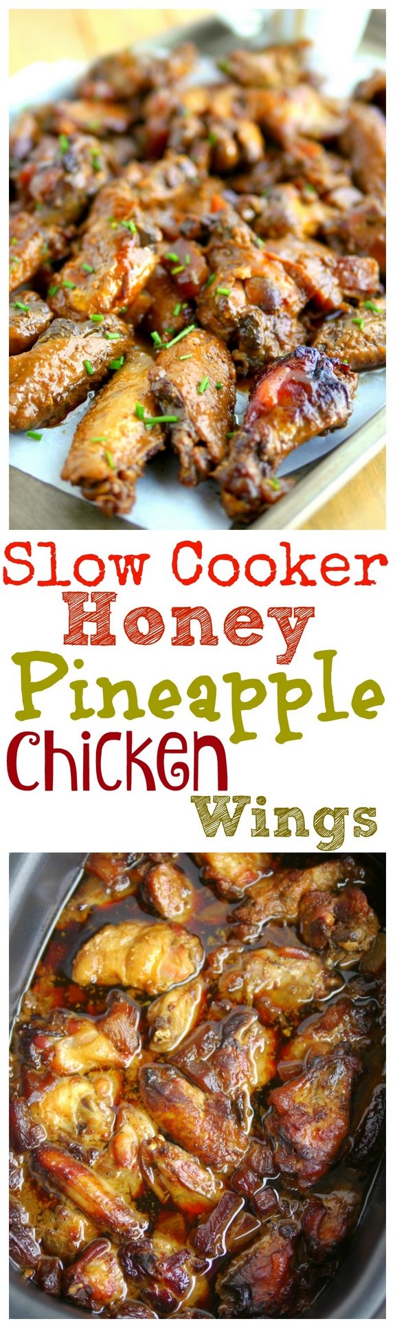 Slow Cooker Honey Pineapple Chicken Wings