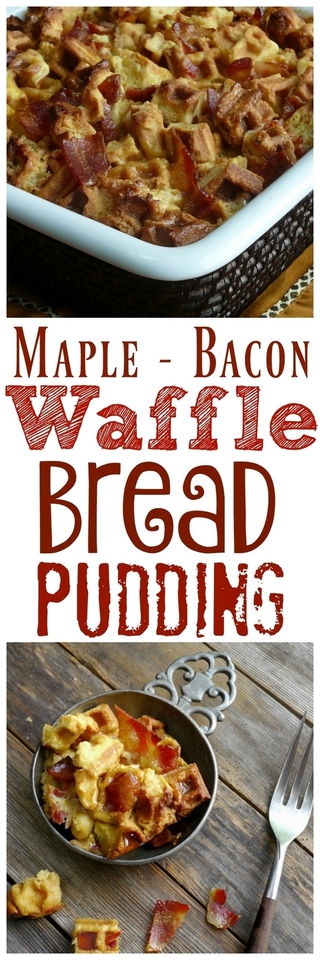 Maple Bacon Waffle Bread Pudding