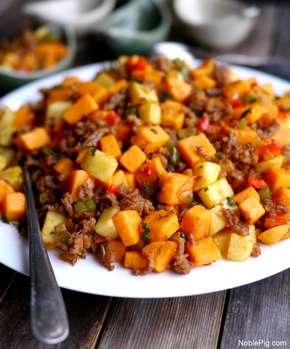 Sausage and Sweet Potato Hash  Perfect for dinner or breakfast from Noble Pig   