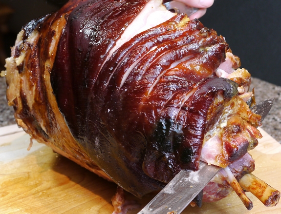 How to Make The Juciest Bone In Whole Ham carving