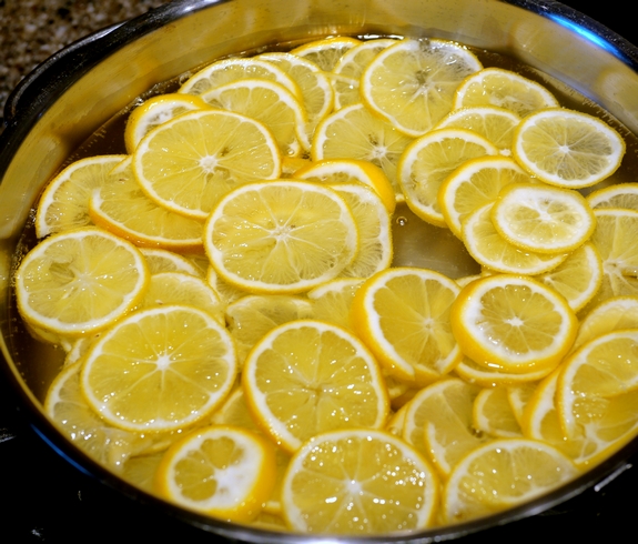 Meyer Lemon Coffee Cake lemon slices