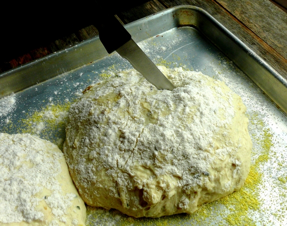 Easy Artisan Roasted Garlic Rosemary Bread dough