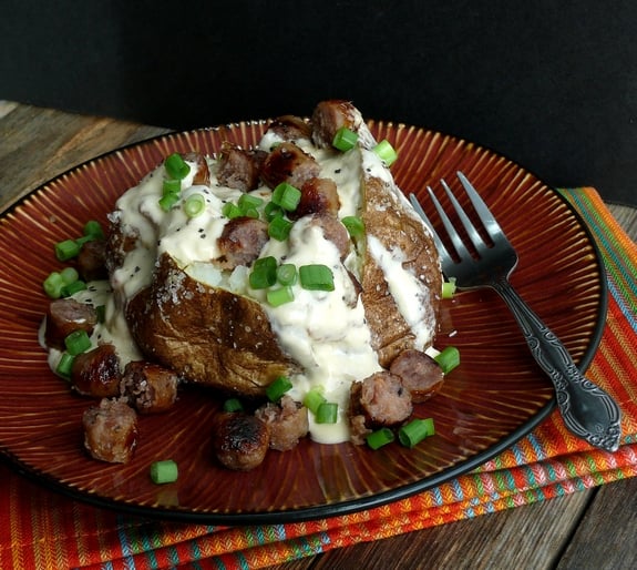 Loaded Sausage and Gravy Baked Potatoes 2