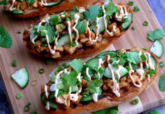 Open Faced Thai Style Chicken Sandwiches Perfect for Lunch