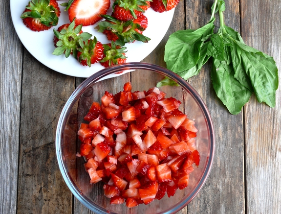 Coconut Tapioca Pudding with Strawberries and Basil ingredients