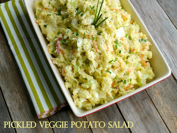 Pickled Veggie Potato Salad perfect for BBQ