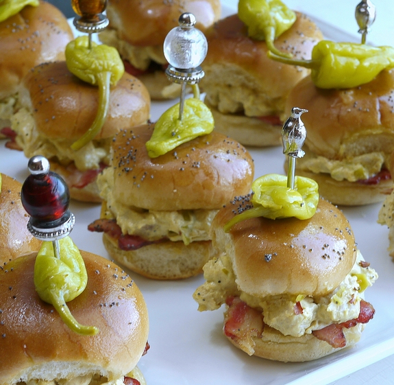 Creamy Garlic Mustard Chicken Sliders with Bacon Pepperoncini a great appetizer for any occasion
