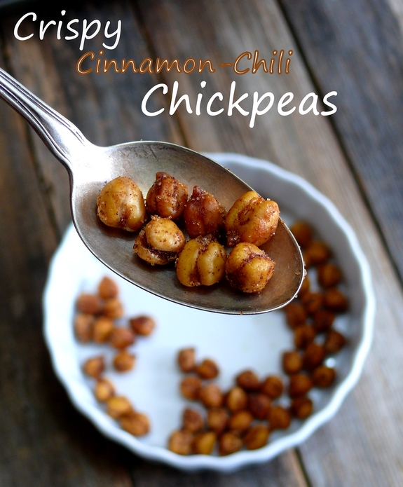 Crispy Cinnamon Chile Chickpeas a great cocktail side dish