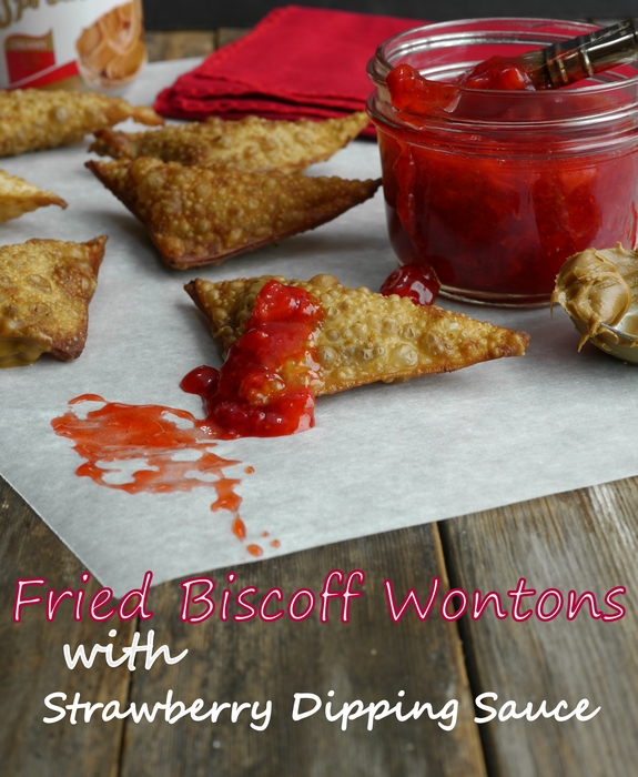 Fried Biscoff Wontons with Strawberry Dipping Sauce you only need a few