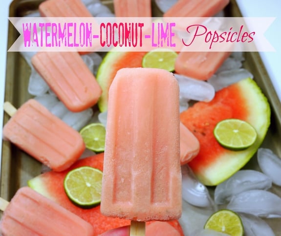 Watermelon Coconut Lime Popsicles perfect end of summer treat