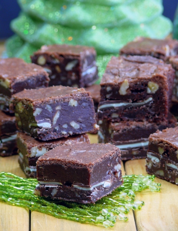 Andes Mint Fudgey Brownies from NoblePig