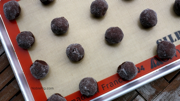 Dark Chocolate Peppermint Crackles dough balls