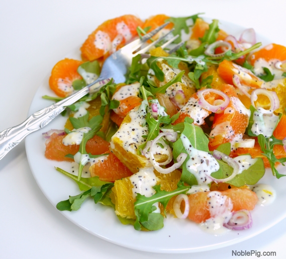 Noble Pig Fresh Citrus Salad with Homemade Poppyseed Dressing perfect for Spring