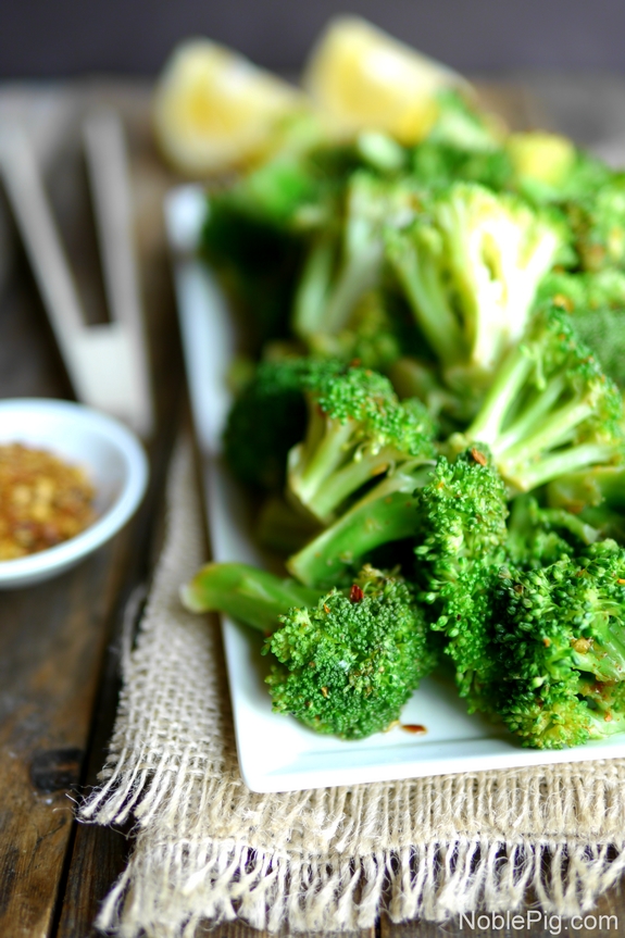 5 Minute Spicy Lemon Broccoli from Noble Pig  