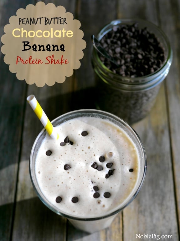 Peanut Butter Chocolate Banana Protein Shake from Noble Pig yum