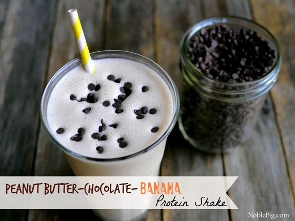 Peanut Butter Chocolate Banana Protein Shake from Noble Pig