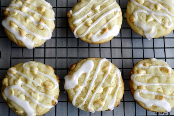Lemon White Chocolate Soft Baked Cookies from Noble Pig perfect for the holidays 