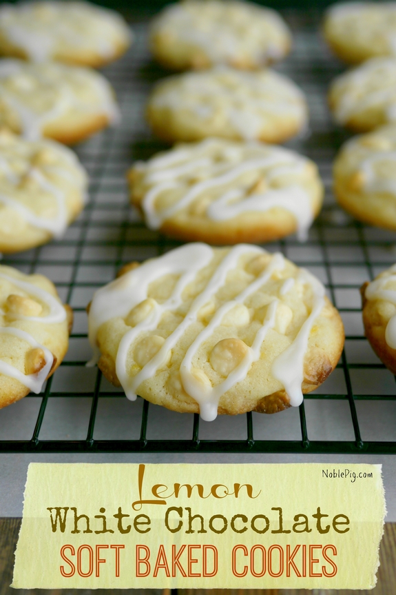 Lemon White Chocolate Soft Baked Cookies from Noble Pig